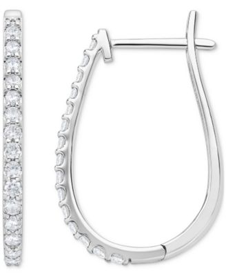 Macy's - Diamond Hoop Earrings (1 ct. t.w.) in 10K White Gold