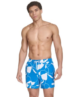 Calvin Klein - Men's Core Euro Regular-Fit Quick-Dry 5" Swim Trunks with Compression Short Liner