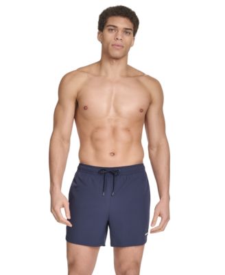 Men's Core Euro Regular-Fit Quick-Dry 5" Swim Trunks with Compression Short Liner