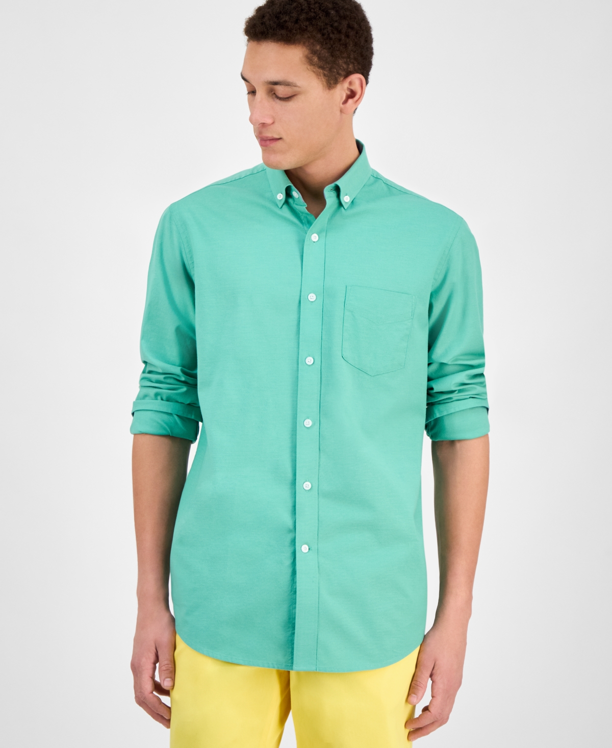 Men's Solid Oxford Shirt, Exclusively at Macy's - Catalina G