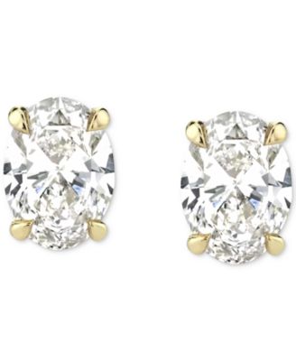 BEN ONI - 18k Gold-Plated Sterling Silver Cubic Zirconia Oval Stud Earrings