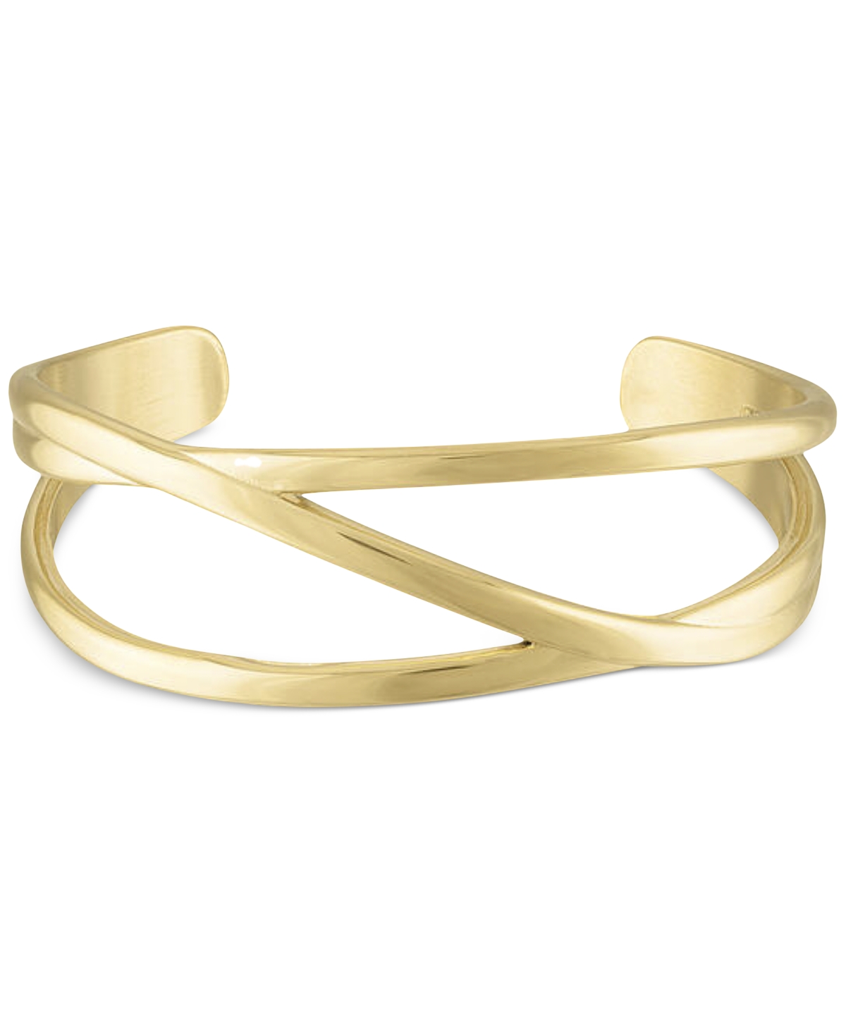 18k Gold-Plated Stainless Steel Crossover Cuff Bracelet - Gold
