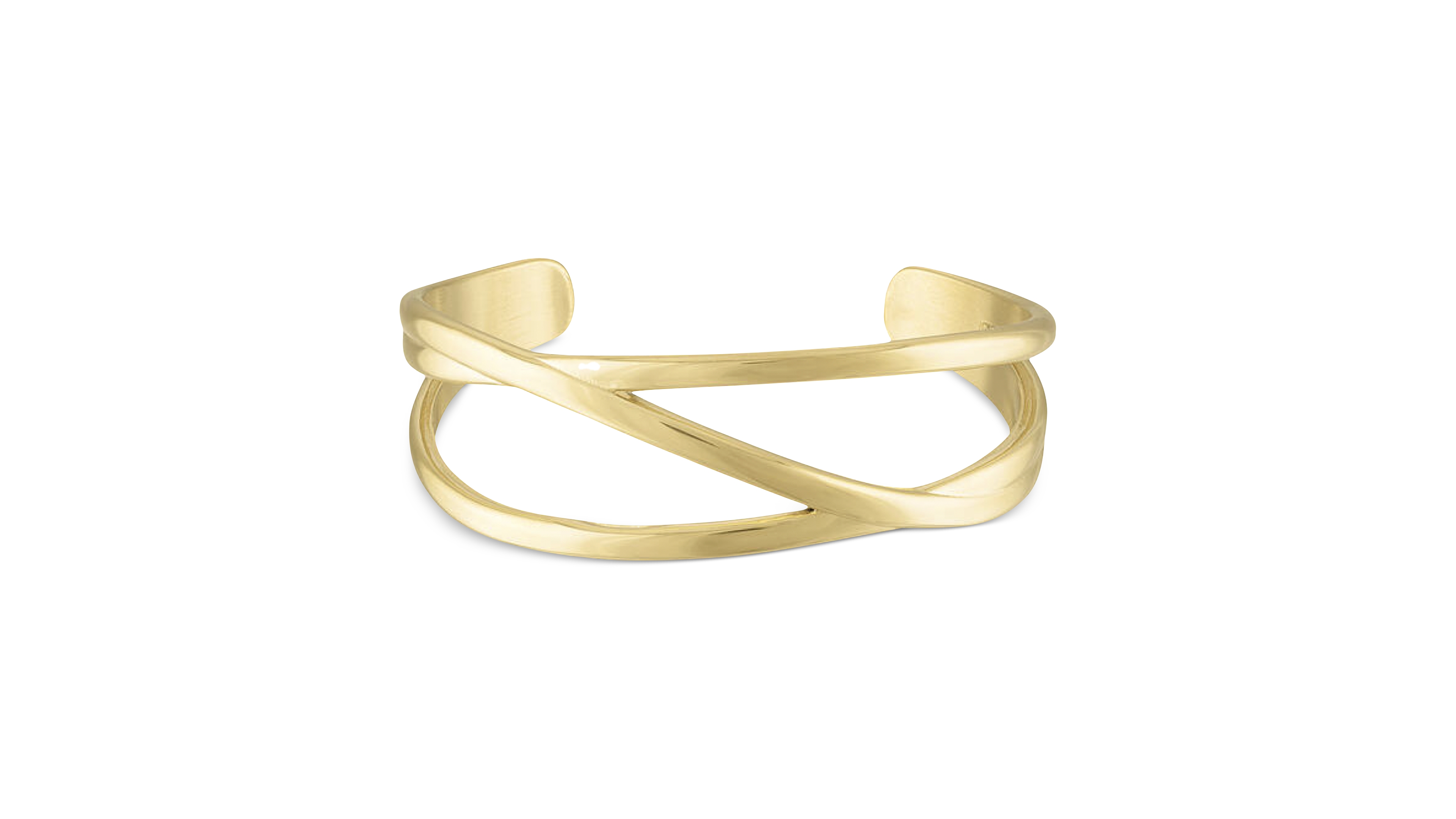 Ben Oni 18k Gold-Plated Stainless Steel Crossover Cuff Bracelet