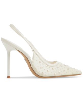 Women's Pearlescent Pointed-Toe Slingback Pumps