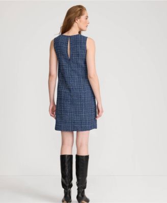 Women's Washable Tweed Sleeveless Above the Knee Dress