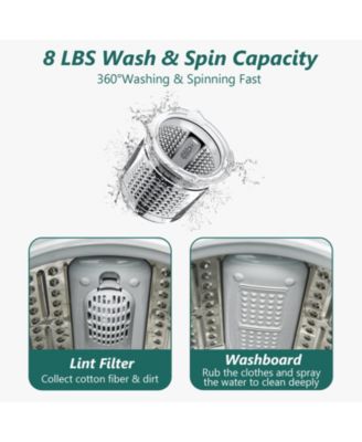 8lbs Portable Fully Automatic Washing Machine with Drain Pump
