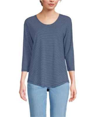 Women's 3/4 Sleeve Lightweight Jersey Shirttail Tee