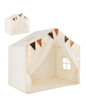 Large Kids Playhouse Tent with Curtains and Windows for Indoor or Outdoor Fun