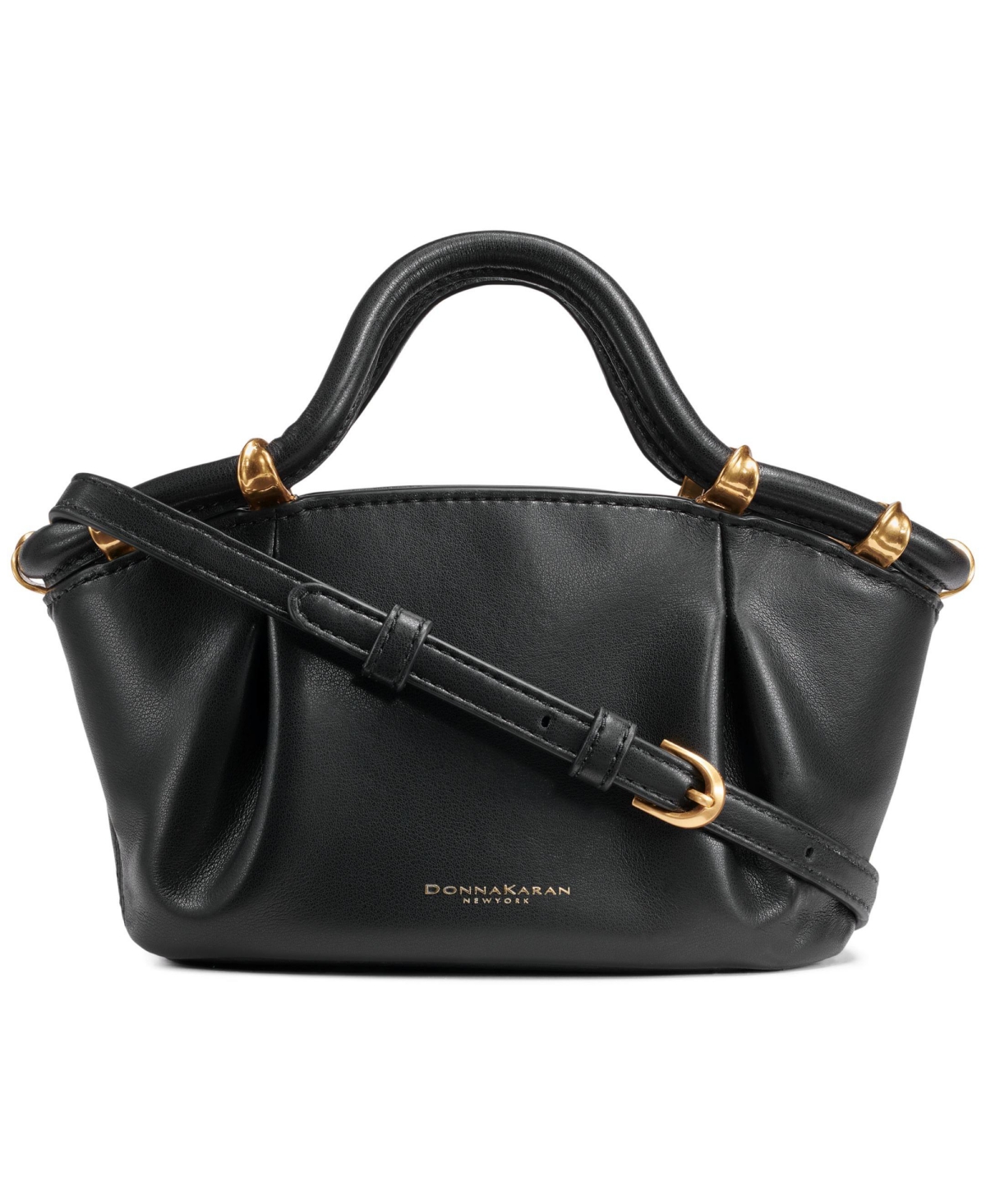 Donna Karan Chiffon Mini Crossbody Bag In Black,gold
