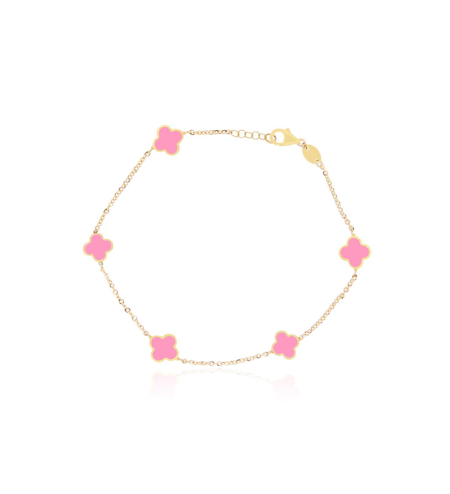 Mini Bubblegum Clover Bracelet