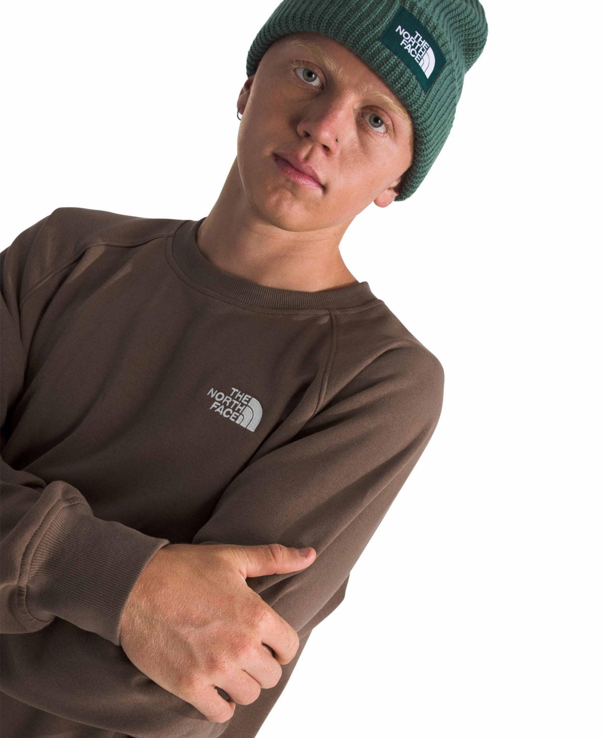 Shop The North Face Men's Evolution Crewneck Sweatshirt In Smokey Brown