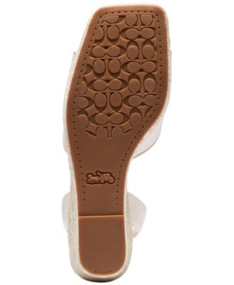【COACH】C Canvas Open-Toe Espadrille Wedge Sandals COACH Signature C Canvas Open-Toe Espadrille Wedge Sandals