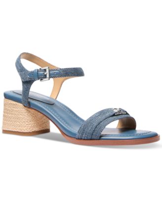 Michael Kors Mandy Rope Detail Mid-Heel Sandals - Macy's
