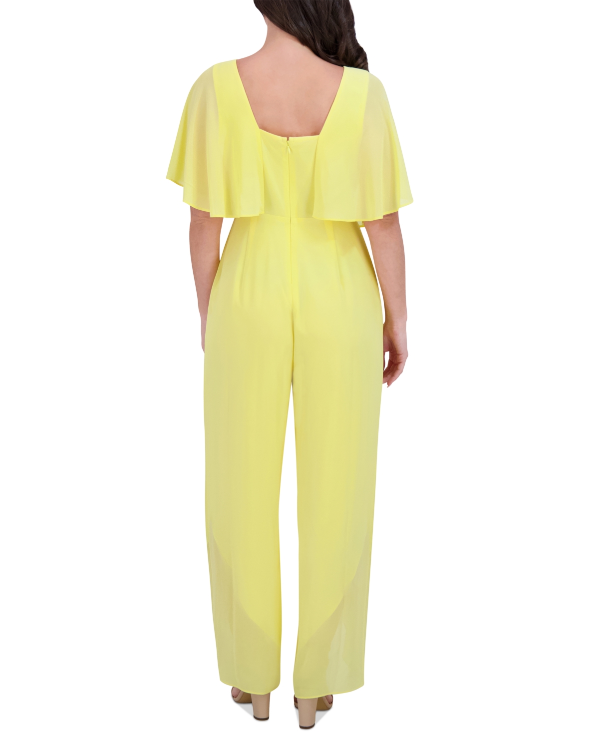 Kensie Women's Flutter-sleeve Jumpsuit In Lt Yellow
