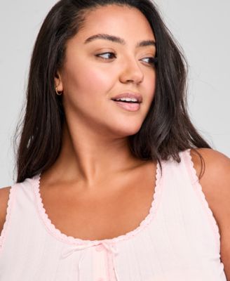 Trendy Plus Size Cotton Pointelle Tank Top, Exclusively at Macy's 