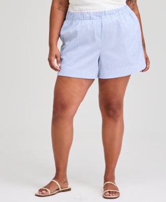Trendy Plus Size High-Rise Boxer Shorts, Exclusively at Macy's 
