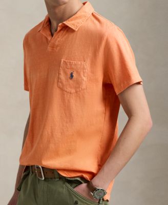 Men's Standard Cotton-Linen Jersey Polo Shirt