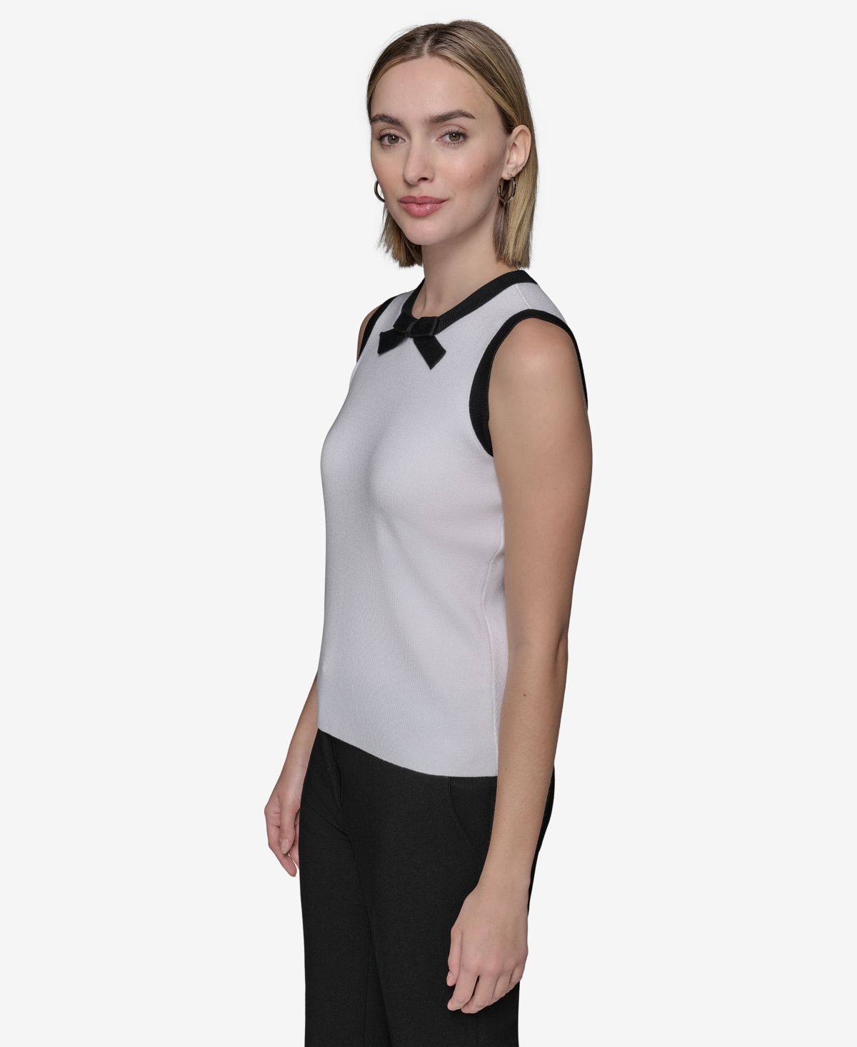 Karl Lagerfeld Paris Women's Bow-Tie Sleeveless Sweater