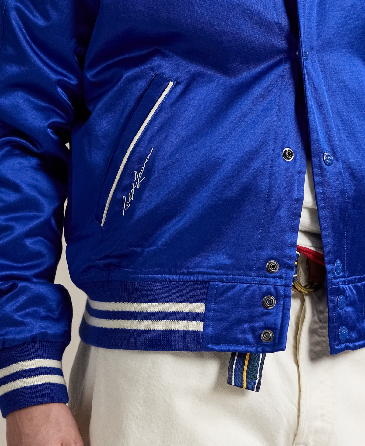 Polo Ralph Lauren Unisex Dodgers Satin Jacket In Rugby Royal