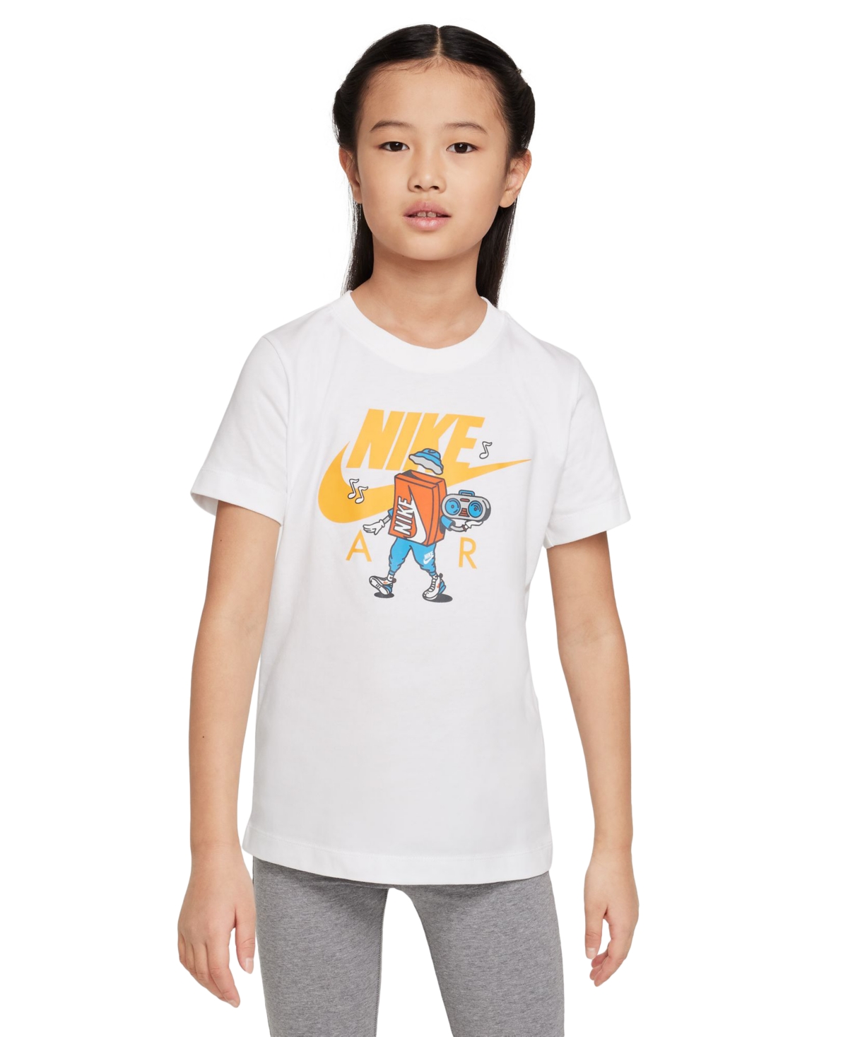Nike Big Kids Sportswear Printed Crewneck T-shirt In White