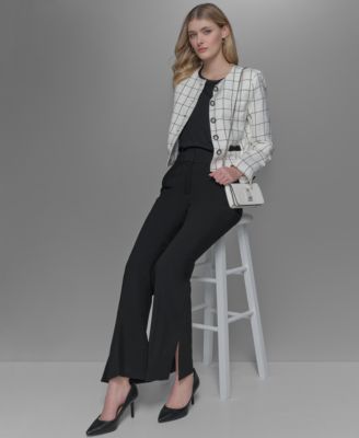 Women's Windowpane-Print Jacket