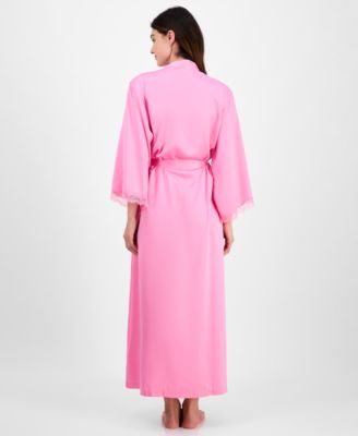 Women's Lace-Trim Satin Robe, Exclusively at Macy's