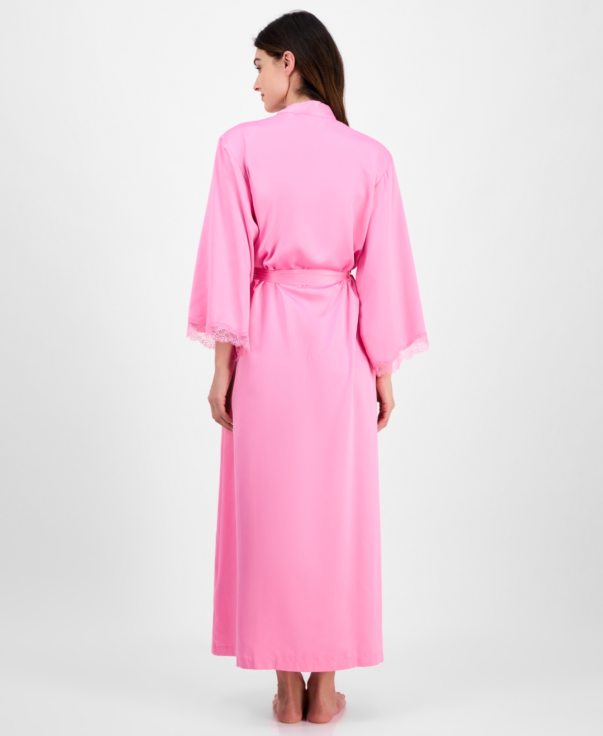 INC INTERNATIONAL CONCEPTS WOMEN'S LACE-TRIM SATIN ROBE, EXCLUSIVELY AT MACY'S 