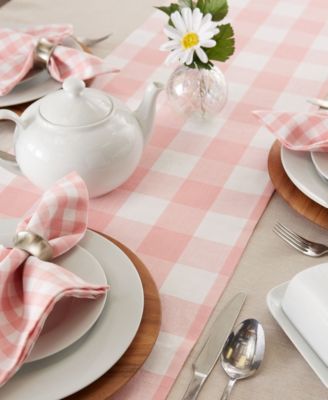 Reversible Gingham-Buffalo Table Runner, 14" x 72"