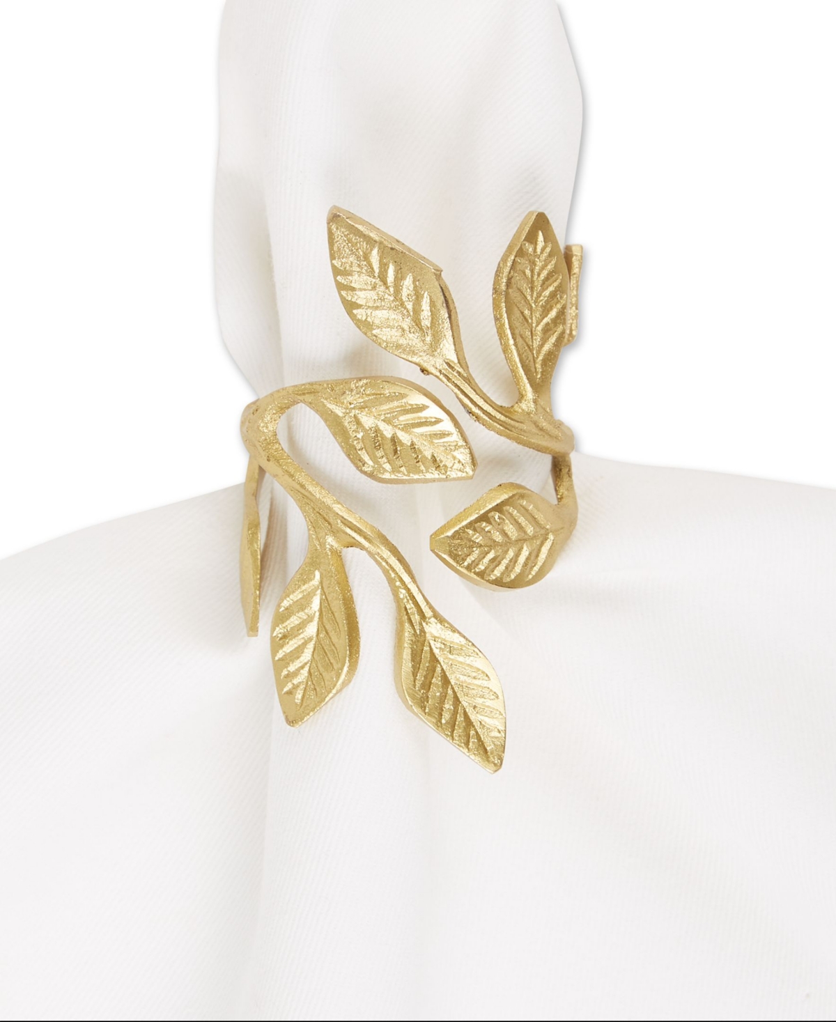 Design Imports Brass Napkin Ring, Set Of 6 In Gold Vine