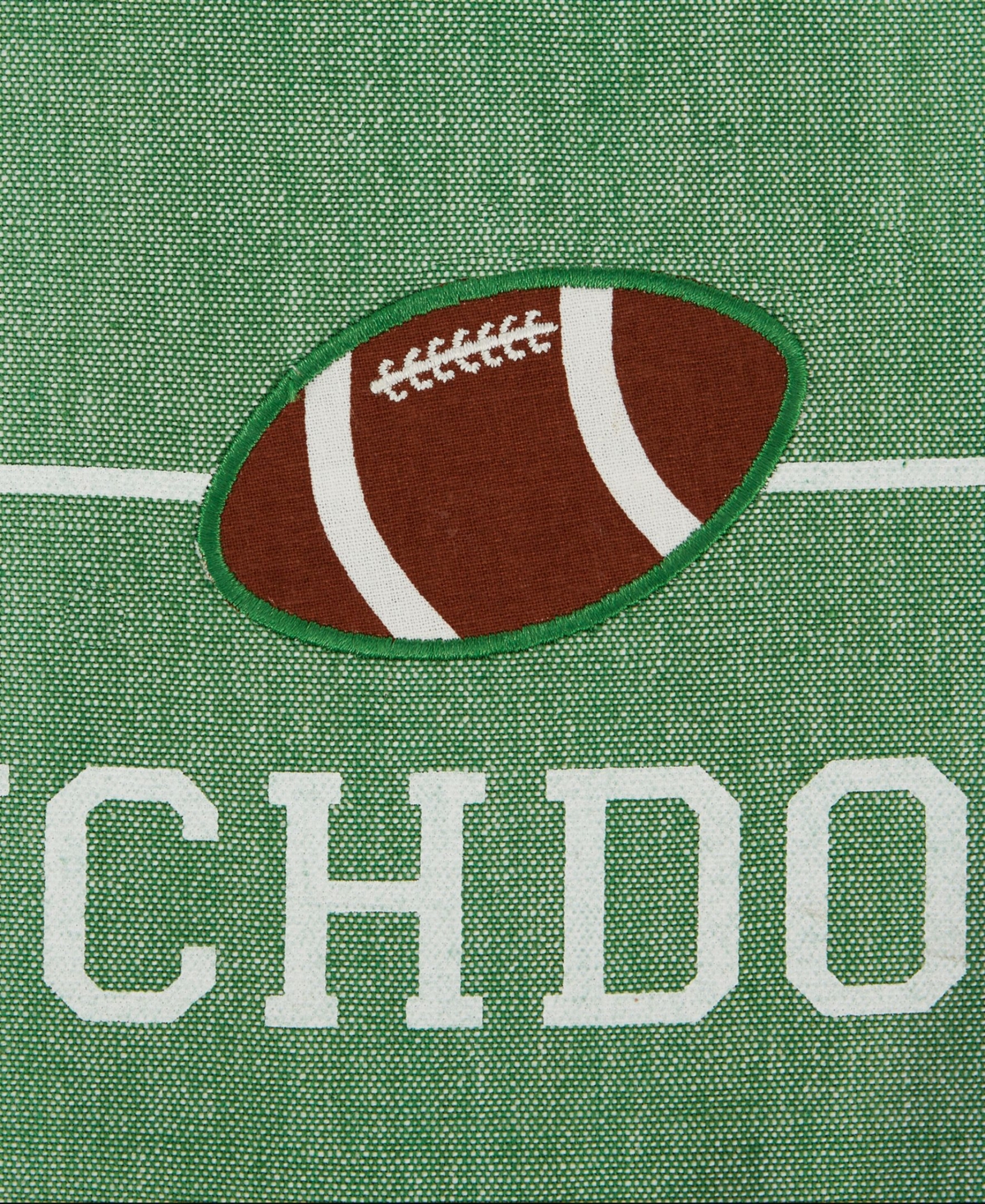 Design Imports Home Field Embellished Game Day Table Runner, 14" X 72" In Home Field Green