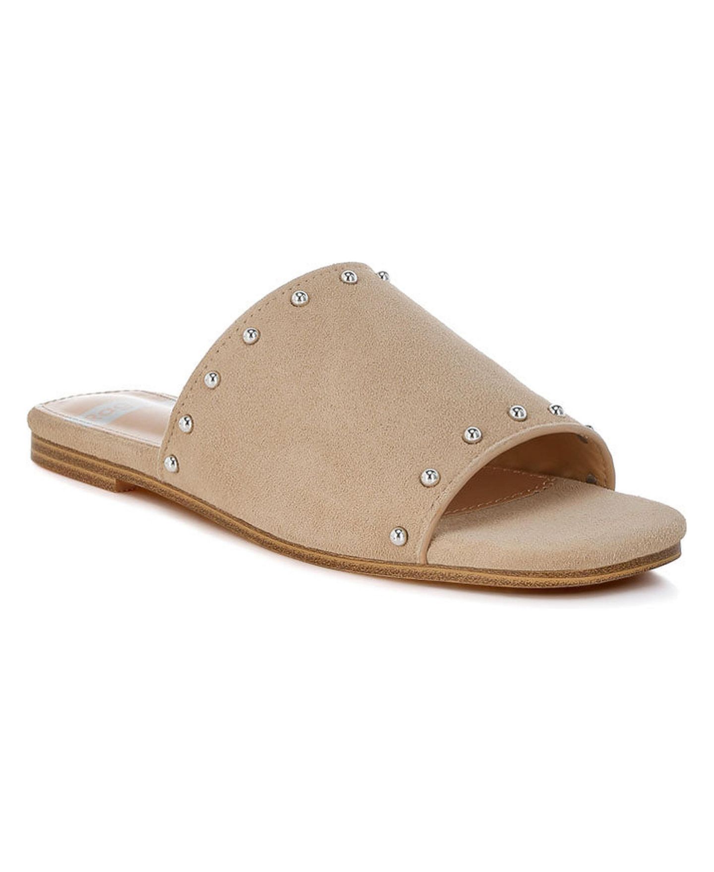 Женские балетки Rag & Co Odalia Soft Suede Leather Studded Flats, цвет: Светлый бежевый — фото 2