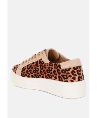 Womens Flippin Studded Leopard Print Chunky Sneakers