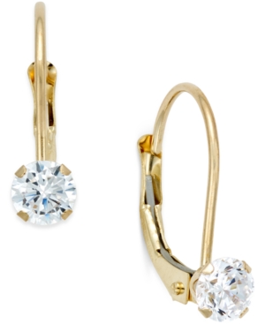image of Cubic Zirconia Leverback Drop Earrings (1/2 ct. t.w.) in 10k Gold