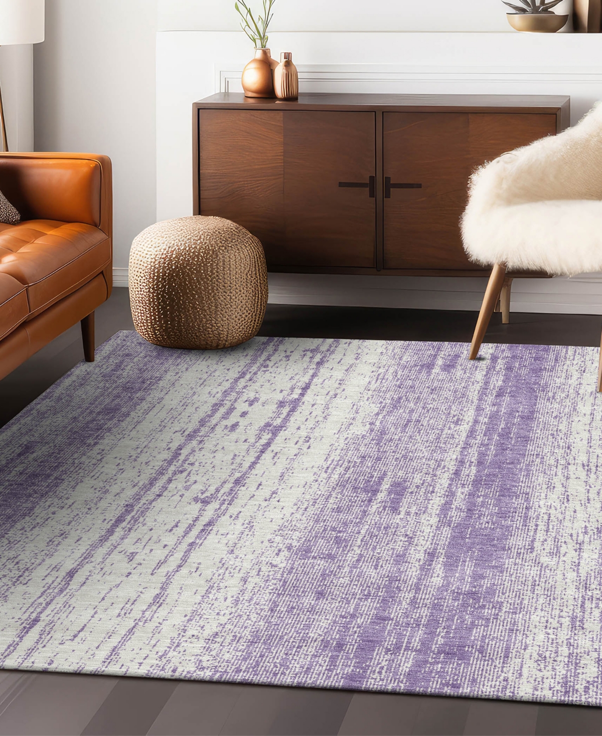Addison Chantille Acn861 9'x12' Area Rug In Purple