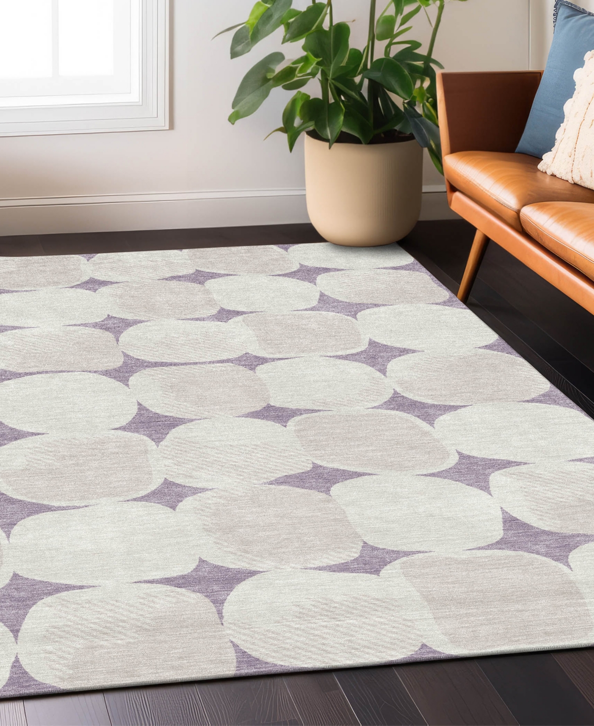 Addison Chantille Acn870 5'x7'6" Area Rug In Lavender