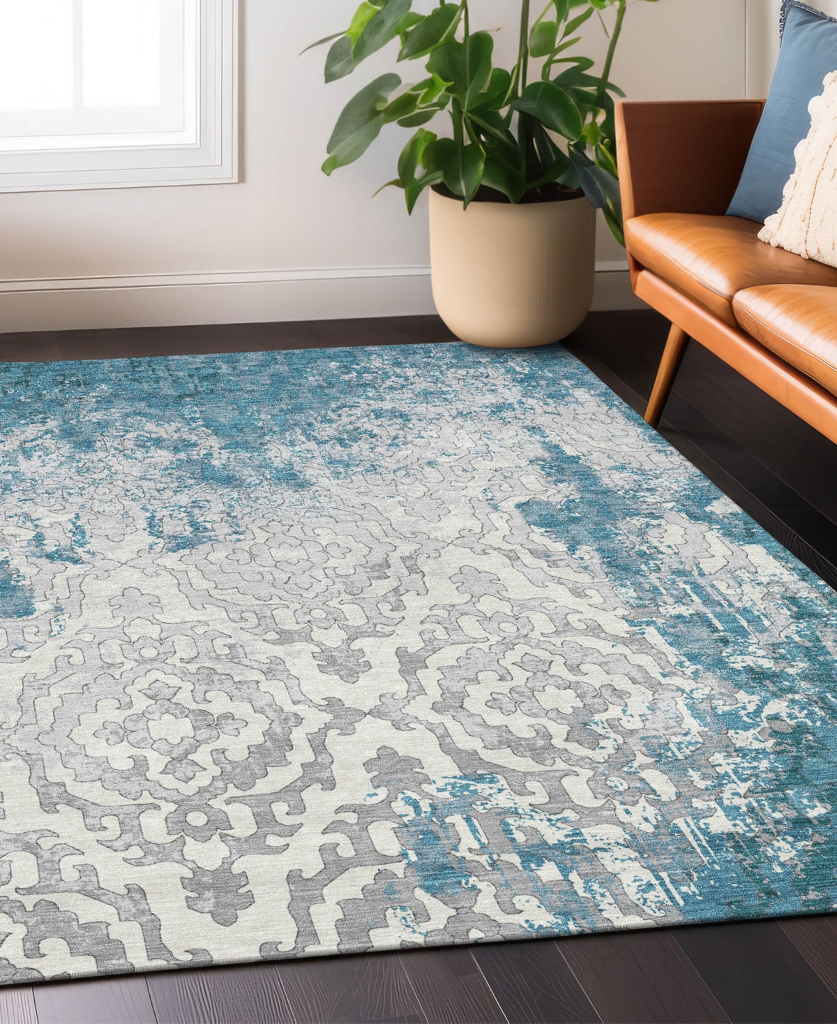 Addison Chantille Acn864 5'x7'6" Area Rug In Teal