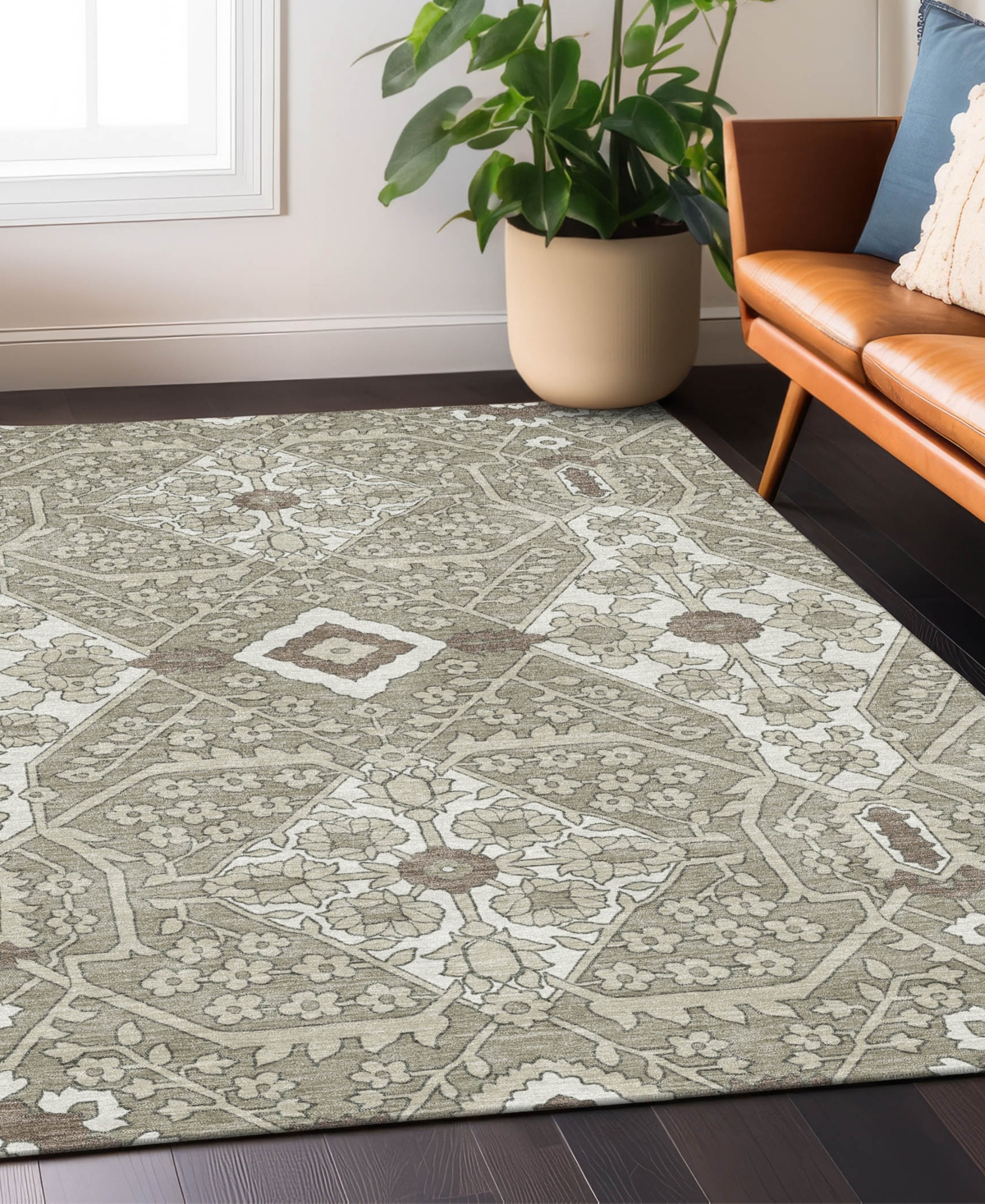 Addison Chantille Acn863 5'x7'6" Area Rug In Taupe