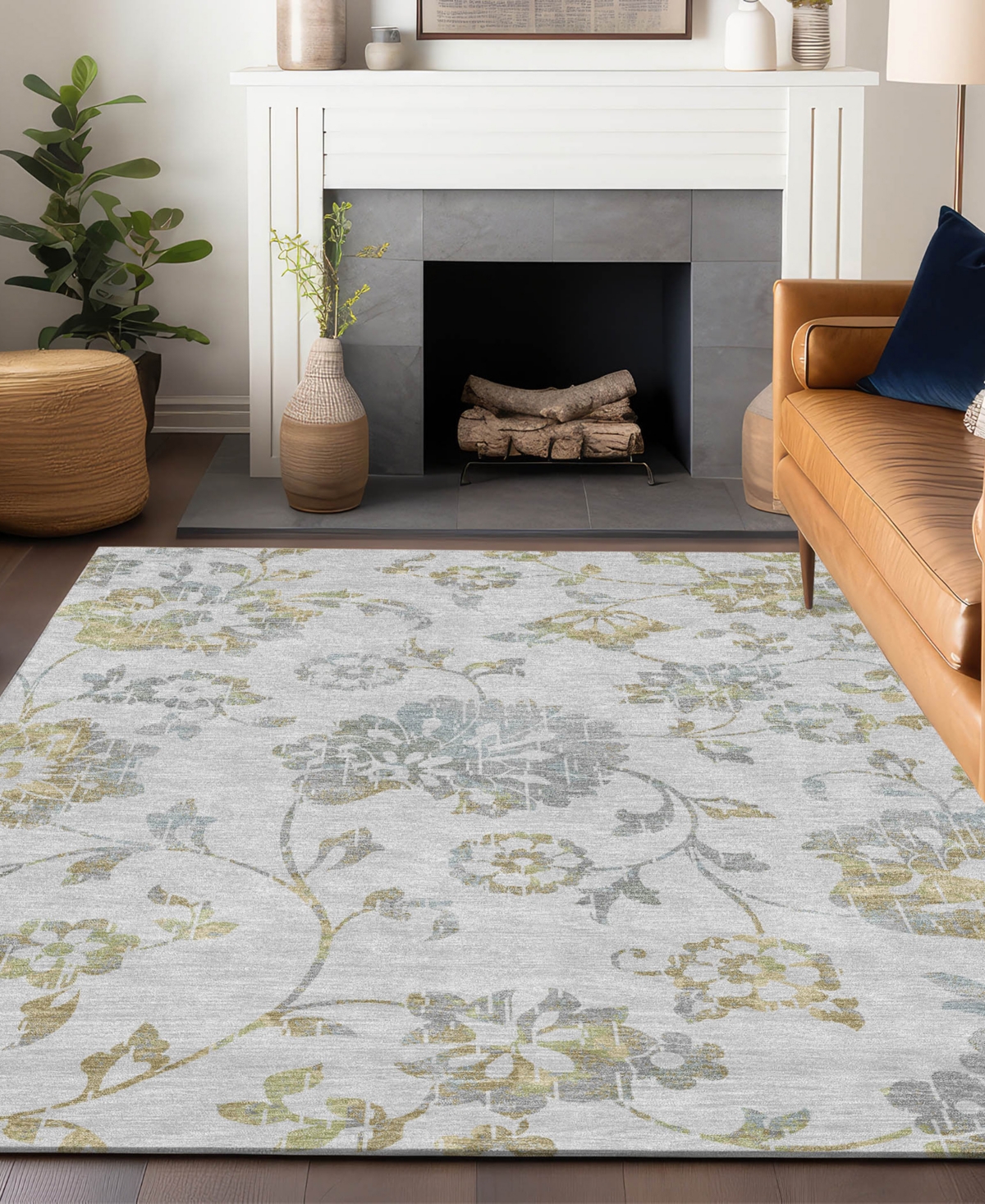 Addison Chantille Acn856 5'x7'6" Area Rug In Silver