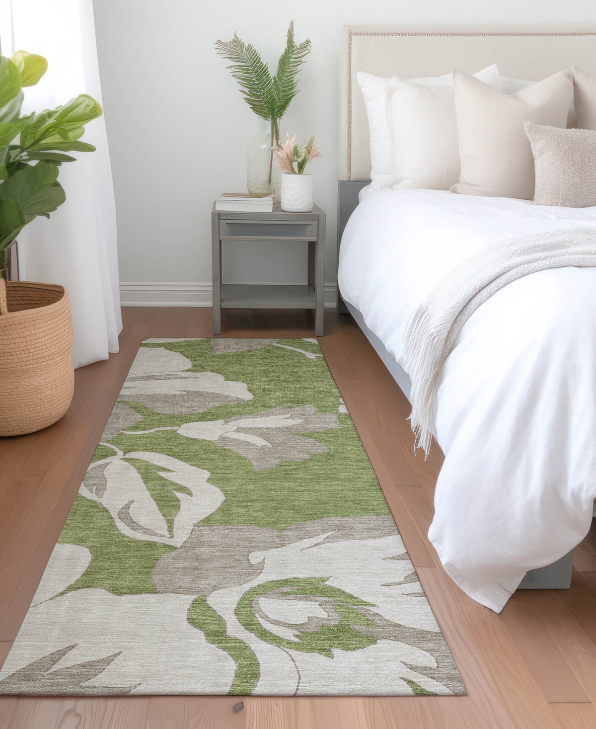 Addison Chantille Machine Washable Acn857 2'3"x7'6" Runner Area Rug In Olive