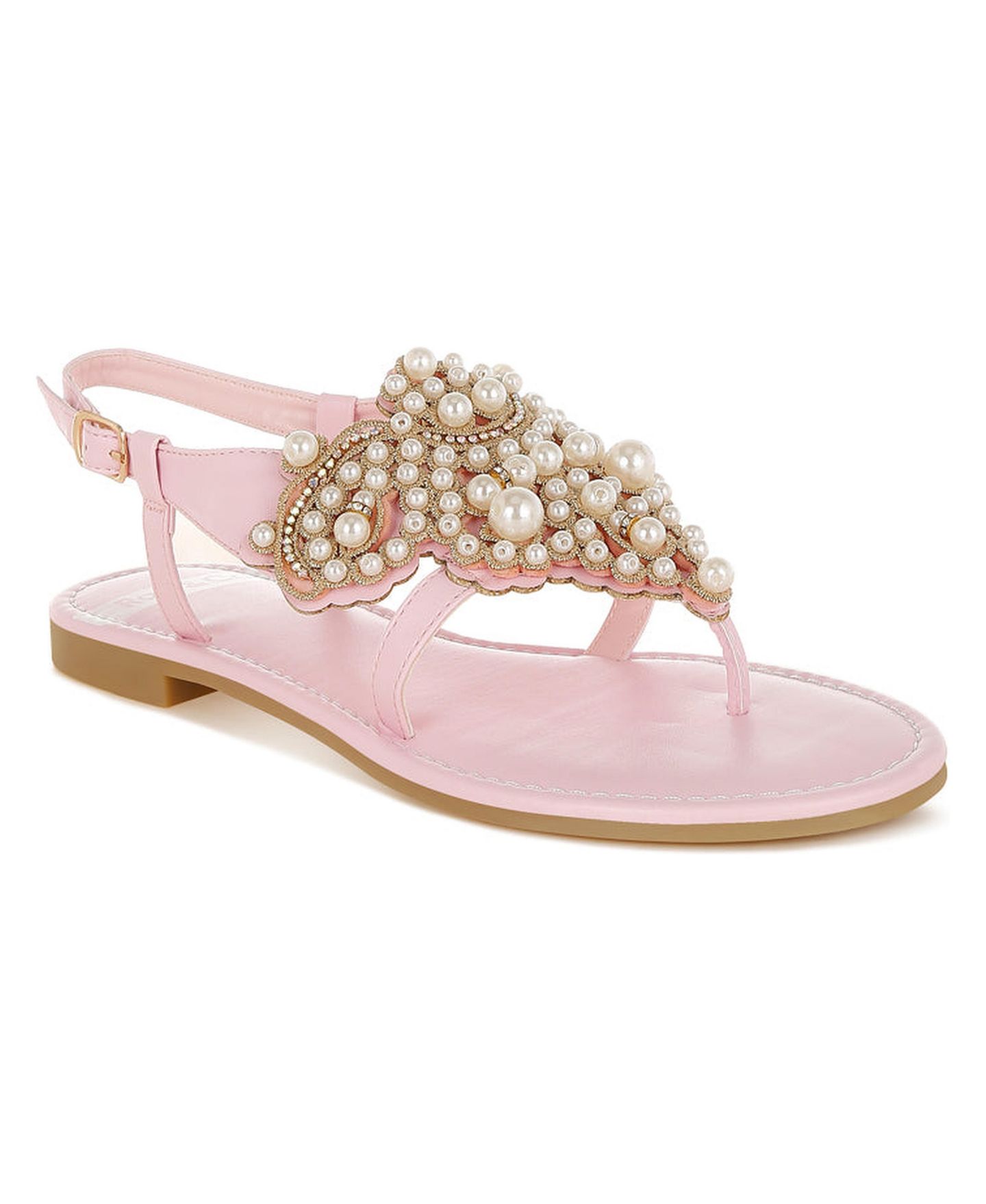 Женские балетки Rag & Co Nayasa Pn Buckle Pearls Flats, цвет: Розовый — фото 2