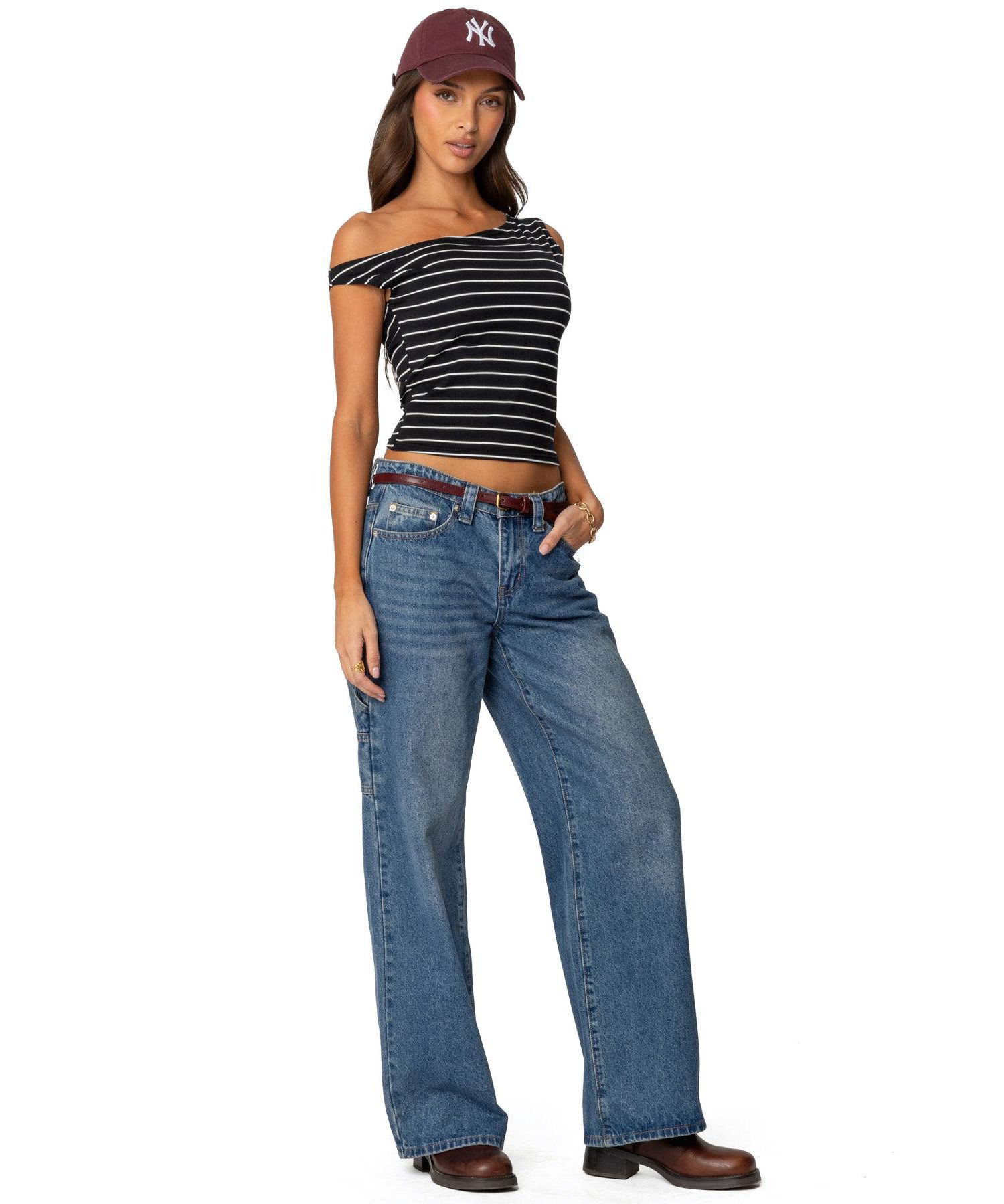 Women's Keryn Striped Asymmetric Top