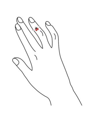 Lucky Red Black Ladybug Midi Band Toe Ring Sterling Silver