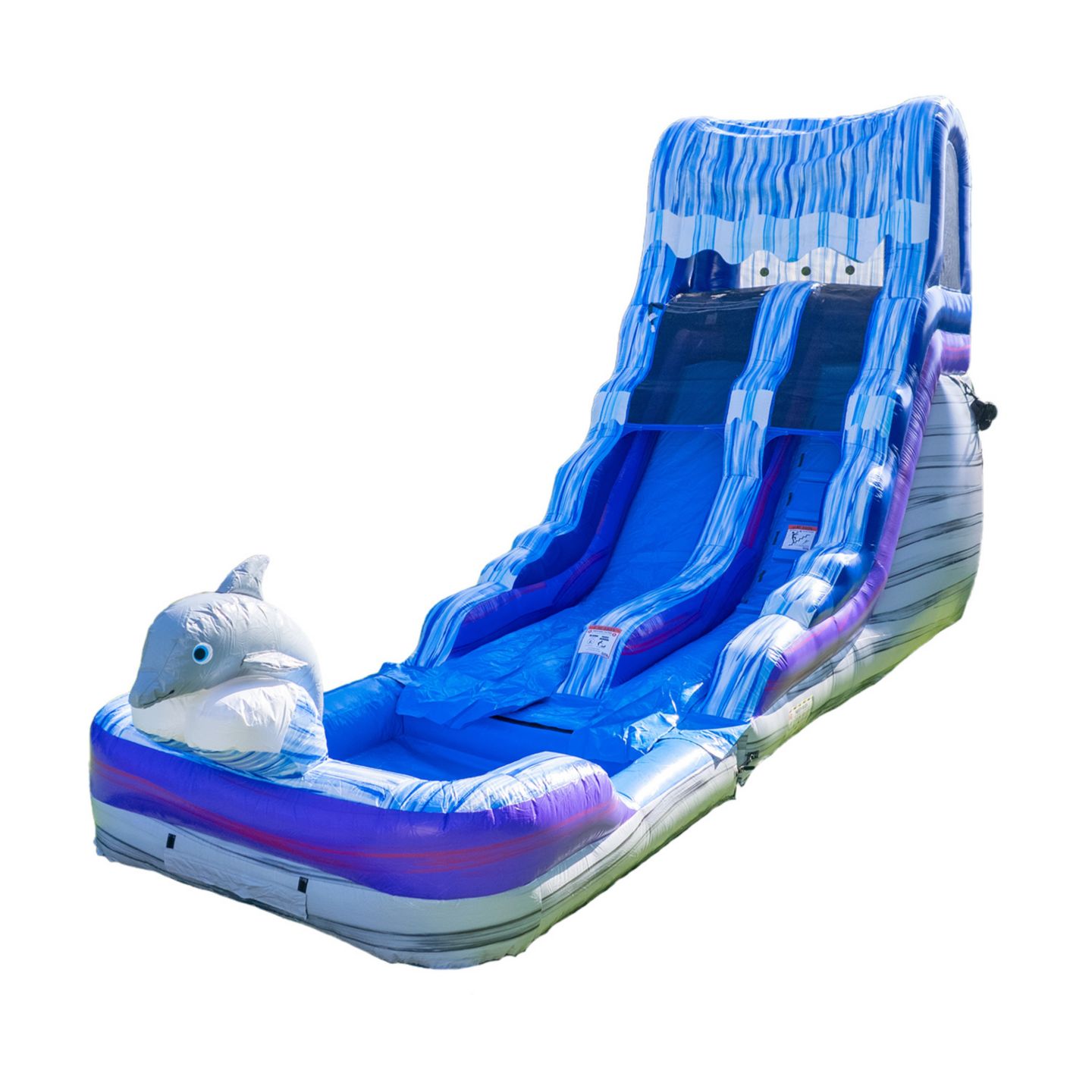 Детская игрушка HERO Kiddo Dolphin 16-Foot Vinyl Inflatable Water Slide with Detachable Pool, 175 lbs Max, Ages 3+ — фото 1