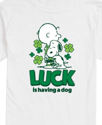 Men's Peanuts Luck Is Having a Dog Short Sleeve T-Shirt