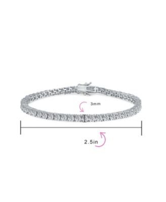 Classic 3MM CZ Solitaire Tennis Anklet Ankle Bracelet 9 Inch