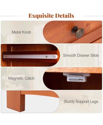 Bathroom Floor Cabinet with Single Glass Door Drawer & Adjustable Shelf