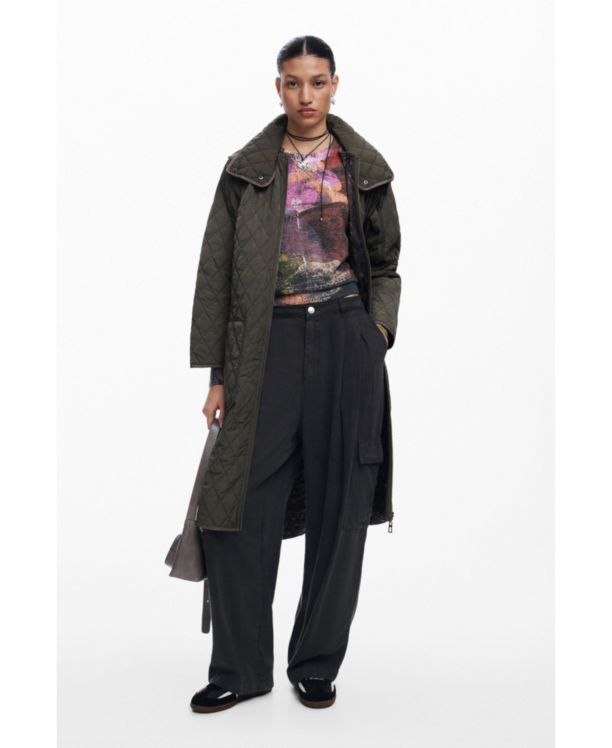 Women's Long padded coat - Light green