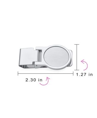 Large Round Hinged Style Money Clip Card Holder Stainless Steel