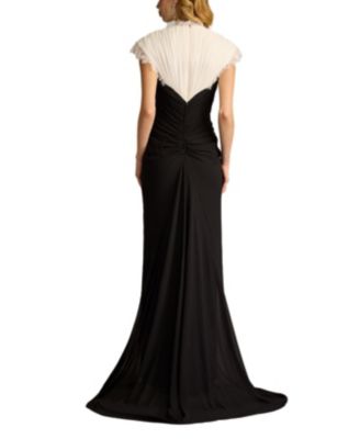 Amelie Lace Trim Chiffon Gown