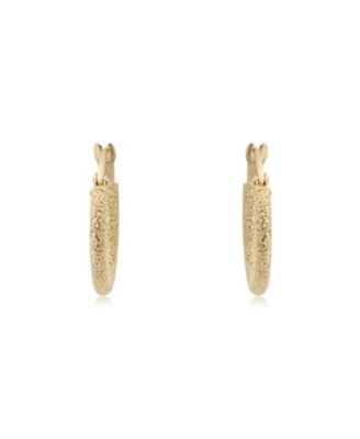 Mini Mesh Gold Hoop Earrings 14K Yellow Gold